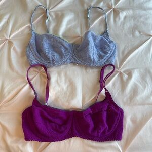 2x Free People Lace Underwire Bra Set